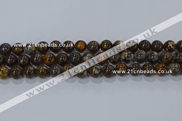 CRO1174 15.5 inches 12mm round fire lace opal gemstone beads