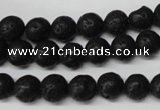 CRO118 15.5 inches 8mm round black lava beads wholesale