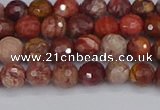 CRO1189 15.5 inches 6mm faceted round red porcelain beads