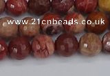 CRO1190 15.5 inches 8mm faceted round red porcelain beads