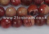 CRO1191 15.5 inches 10mm faceted round red porcelain beads