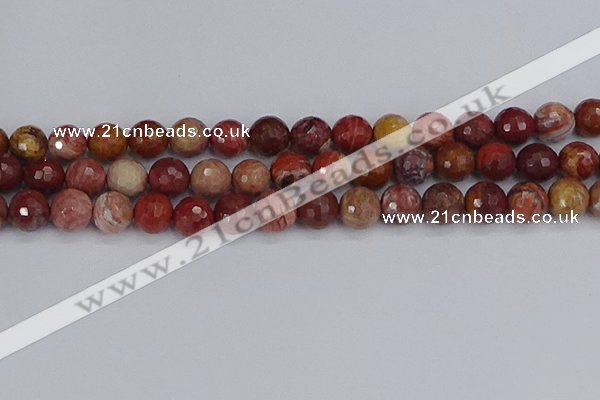 CRO1192 15.5 inches 12mm faceted round red porcelain beads