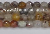 CRO1195 15.5 inches 4mm faceted round mixed lodalite quartz beads