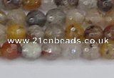 CRO1196 15.5 inches 6mm faceted round mixed lodalite quartz beads