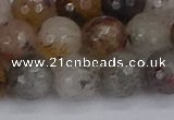 CRO1198 15.5 inches 10mm faceted round mixed lodalite quartz beads