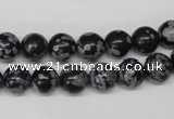 CRO122 15.5 inches 8mm round snowflake obsidian beads wholesale