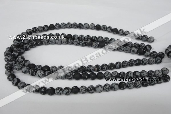 CRO130 15.5 inches 8mm round snowflake obsidian beads wholesale