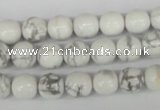 CRO132 15.5 inches 8mm round white howlite turquoise beads wholesale