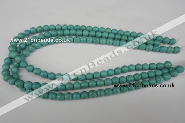 CRO133 15.5 inches 8mm round synthetic turquoise beads wholesale