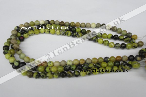 CRO134 15.5 inches 8mm round yellow turquoise beads wholesale