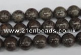 CRO139 15.5 inches 8mm round Chinese snowflake obsidian beads wholesale