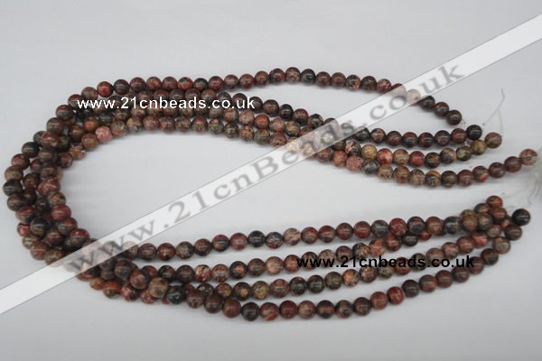 CRO14 15.5 inches 6mm round red leopard skin jasper beads wholesale