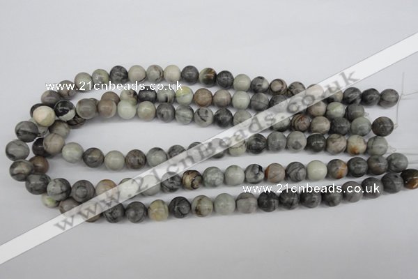 CRO184 15.5 inches 10mm round grey picasso jasper beads wholesale