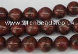 CRO193 15.5 inches 10mm round sesame red jasper beads wholesale