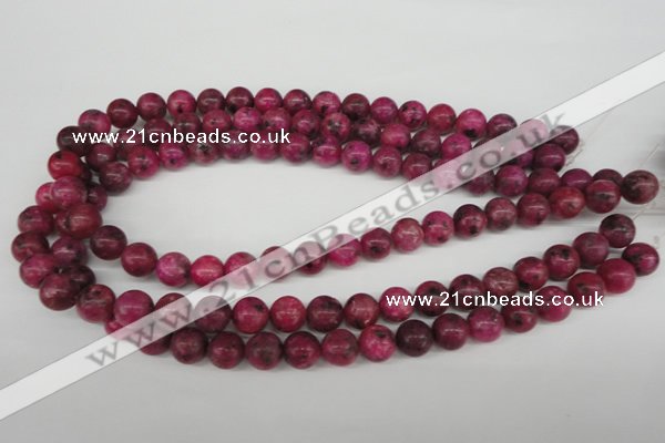 CRO194 15.5 inches 10mm round dyed kiwi stone beads wholesale