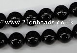 CRO203 15.5 inches 10mm round black agate beads wholesale