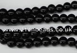 CRO21 15.5 inches 6mm round black agate gemstone beads wholesale