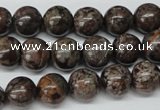 CRO224 15.5 inches 10mm round Chinese snowflake obsidian beads wholesale