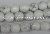 CRO227 15.5 inches 10mm round white howlite turquoise beads wholesale