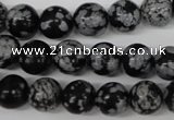 CRO236 15.5 inches 10mm round snowflake obsidian beads wholesale