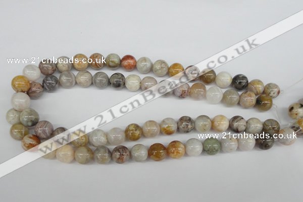 CRO316 15.5 inches 12mm round bamboo leaf agate beads wholesale