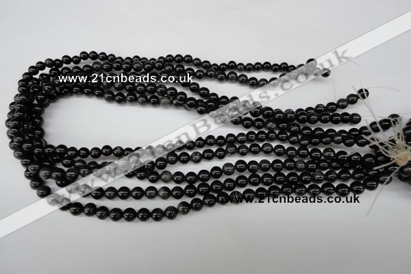 CRO32 15.5 inches 6mm round black obsidian gemstone beads wholesale