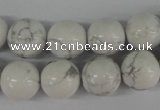 CRO364 15.5 inches 12mm round white howlite turquoise beads wholesale