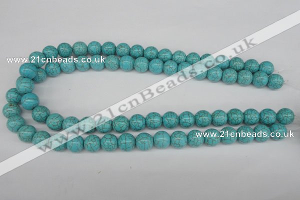 CRO365 15.5 inches 12mm round synthetic turquoise beads wholesale