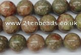 CRO380 15.5 inches 14mm round Chinese unakite beads wholesale