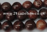 CRO382 15.5 inches 14mm round red picture jasper beads wholesale