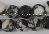 CRO386 15.5 inches 14mm round black & white jasper beads wholesale