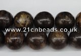 CRO387 15.5 inches 14mm round bronzite gemstone beads wholesale