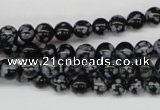 CRO39 15.5 inches 6mm round snowflake obsidian beads wholesale