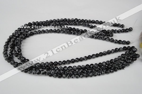 CRO39 15.5 inches 6mm round snowflake obsidian beads wholesale