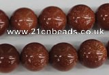 CRO394 15.5 inches 14mm round goldstone beads wholesale