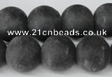 CRO421 15.5 inches 16mm round blackstone beads wholesale