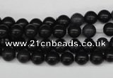 CRO43 15.5 inches 6mm round black stone beads wholesale