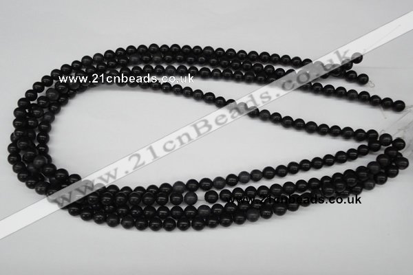 CRO43 15.5 inches 6mm round black stone beads wholesale