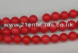 CRO44 15.5 inches 6mm round synthetic coral beads wholesale