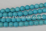 CRO47 15.5 inches 6mm round synthetic turquoise beads wholesale