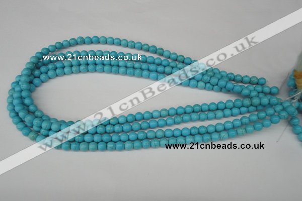 CRO47 15.5 inches 6mm round synthetic turquoise beads wholesale