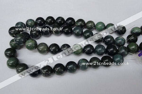 CRO480 15.5 inches 18mm round moss agate beads wholesale