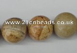 CRO485 15.5 inches 18mm round picture jasper beads wholesale