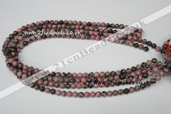 CRO51 15.5 inches 6mm round rhodonite gemstone beads wholesale