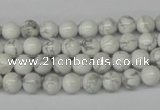 CRO55 15.5 inches 6mm round white howlite turquoise beads wholesale