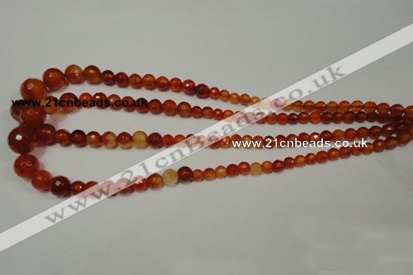 CRO700 15.5 inches 6mm – 14mm faceted round red agate beads