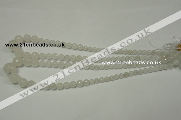 CRO712 15.5 inches 6mm – 14mm faceted round candy jade beads