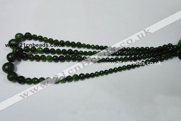 CRO714 15.5 inches 6mm – 14mm faceted round candy jade beads