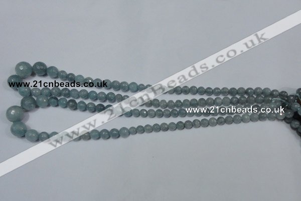 CRO716 15.5 inches 6mm – 14mm faceted round candy jade beads