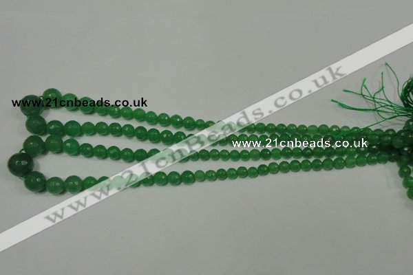 CRO717 15.5 inches 6mm – 14mm faceted round candy jade beads